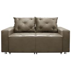 Sofá Retrátil E Reclinável 2 Lugares Bariloche 1.50cm Veludo Marrom Castor