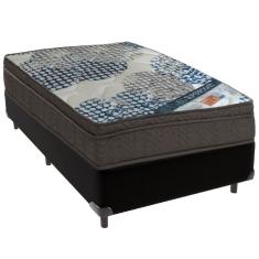 Cama Box Preto E Colchão Iso Superpocket Molas Ensacadas Solteiro Ortobom