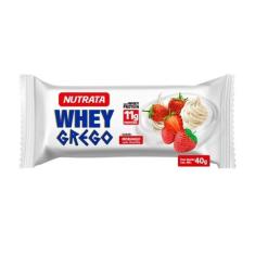 Whey Grego Bar (40g) - Sabor: Morango com Chantilly - Nutrata