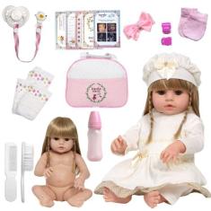 Boneca Reborn Realista Baby Alive Loira Corpo de Vinil 46cm - Cegonha 