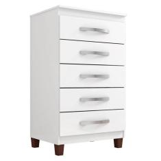 Cômoda Cannes 5 Gavetas Branco - Incorplac