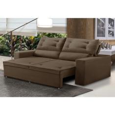 Sofá Retrátil e Reclinável 2 lugares com Molas 1,50m Lais Suede Marrom Adonai Estofados