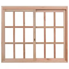 Janela de Madeira de Correr 100x150cm Com Caixilho 9,4cm EWK 390 Rondosul Marroml