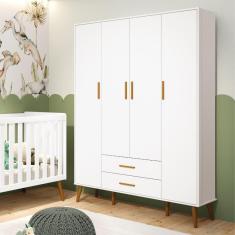 Guarda Roupa Infantil 4 Portas Isis Branco