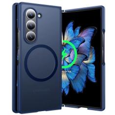 FNDMIL Capa magnética NO.1 para Samsung Galaxy Z Fold 6 com MagSafe [não serve para Z Fold 5/4] [teste de queda de grau militar] [anti-impressões digitais] [fosco translúcido] bumper de silicone para