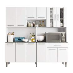 Kit Cozinha Poliman Clara 12 Portas 1 Gaveta Branco Brilhante