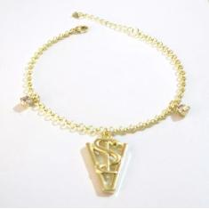 Pulseira Veterinária Amar É Cuidar Folheado 18k - Milena Folheados