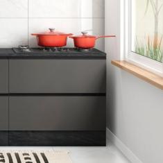 Balcão para Cozinha com Tampo 80cm 1 Porta 1 Gaveta Etna - Poliman Móv