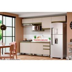 Cozinha Modulada Completa Connect 8 Peças (4 Armários + 2 Balcões + 2 Complementos) C8P11 Duna/Cristal - Henn