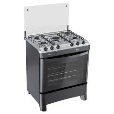 Fogão a Gás Clarice Fascino 5 Bocas Mesa Inox Preto Fosco-Bivolt