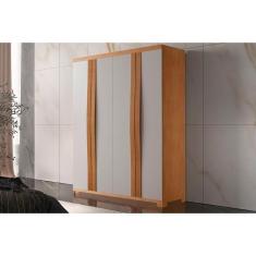 Guarda Roupa 4 Portas E 2 Gavetas C- Pés Grécia Naturale-off White - Rufato