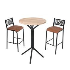 Conjunto bistro sala jogo jantar ciplafe dani 2 banquetas alta tubo br