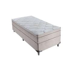 Cama Box Solteiro Áquila ii com Colchão Solteiro Molas Verticóil Bege