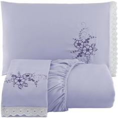 Jogo De Cama Casal Queen 3 Peças Lilás