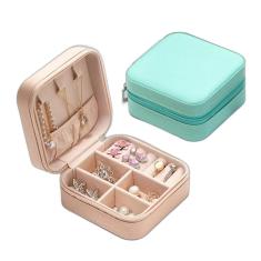 Mini Porta Jóias Maleta 14 Compartimentos Aveludado Rosa