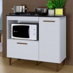 Balcão 2 Portas para Cooktop 4 Bocas Zurique Kaiki Móveis, Branco