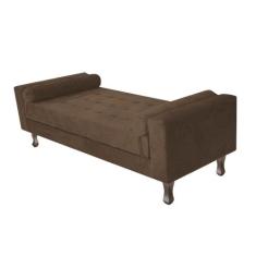 Recamier Baú Félix King Size 195 cm Suede - Amarena Móveis, Marrom