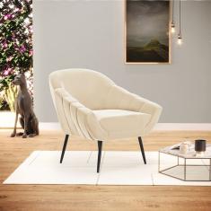 Poltrona Giovana Suede Pés Palito De Ferro D01 - D'rossi Bege