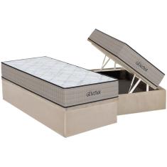 Conjunto Box Baú Solteiro: Colchão Espuma Orthoflex D45 Genova + Base Crc Suede Clean (88x188)
