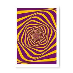 Arte Maníacos Quadro Decorativo Ondas Espiral - 23x16,25cm (Moldura caixa em laca branca)