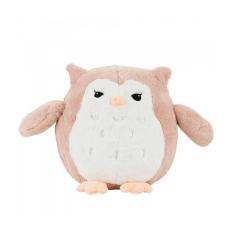 Coruja De Pelúcia Rosê Olhos Charmosos 19 Cm