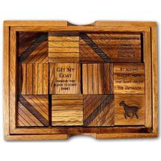 Quebra-cabeça de blocos deslizantes Creative Crafthouse Get My Goat Wood