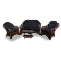 Conjunto De Sofá 1 Sofá + 2 Poltronas + 1 Mesa Centro Preto