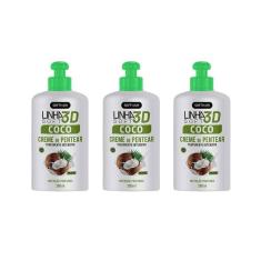 Creme Para Pentear Soft Hair 280Ml Coco 3D - Kit Com 3Un
