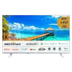 Smart TV LED 43” Full HD Britânia BTV43E3AAGSSGBLF Chromecast built in e Dolby Audio, Wi-Fi, Entradas HDMI e USB, Android TV