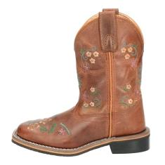 Smoky Mountain Bota feminina floral Western bico quadrado, marrom
