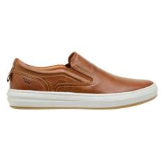 Tênis Slip On Masculino Couro Casual Conforto Estilo Leve - Rubim Calç
