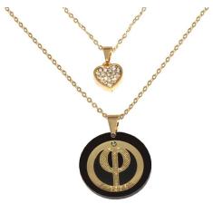 Colar Duplo Curso Profissão Filosofia Folheado 18k - Milena Folheados