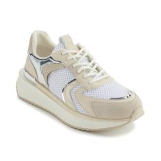 DKNY Tênis feminino Amity com cadarço, Branco/osso, 35