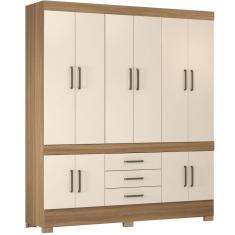 Guarda Roupa Casal Demóbile New Murano 10 portas 03 gavetas com pés Amendola Touch OFF White
