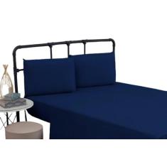 Lençol queen avulso com elástico inteiro em volta capricho luxo - Azul