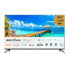 Smart TV DLED 50" Ultra HD Britânia 4K BTV50G7EACGB Android TV, HDMI, USB, Wi-Fi, Dolby Audio, Processador Quad-Core e Controle com Comando de voz