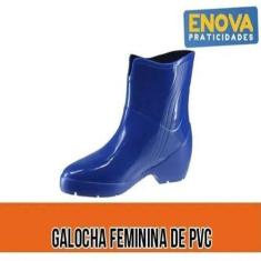 Bota De Borracha Tipo Galocha Feminina Ideal Para Limpeza Impermeável 