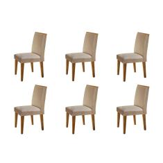 Conjunto 6 Cadeiras Para Sala De Jantar Lunara Imbuia 07
