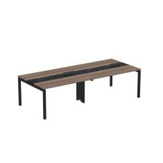 Mesa De Plataforma Dupla Para 4 Pessoas Corporativa 140x120-4p Pdc14-12-4p Walnut-preto