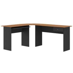 Mesa Para Escritório Em L 1 Gaveta Max Cinamomo - Preto Tx