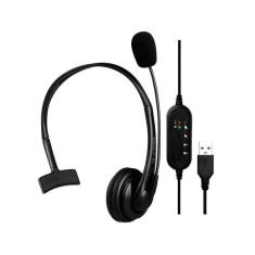 Headset Office Fortrek FK 731A USB Preto
