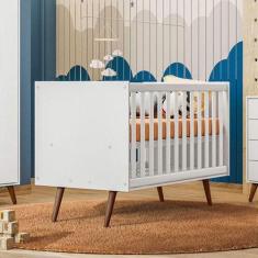 Berço Americano 3820 Retrô Branco Acetinado Ambiente - Qmovi