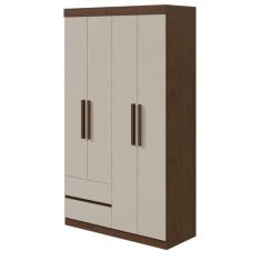 Guarda-Roupas Solteiro Zeus 4 Portas 2 gavetas - Móveis Lopas, Imbuia 