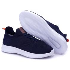 Tênis Meia Sneaker Sola Leve E Macio Confortável Jvmarc 400, Azul, 37