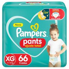 Fralda Pampers Pants Ajuste Total Tamanho XG, Fácil de Vestir, 66 Unidades