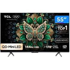 Smart TV TCL 55 AI, 4K UHD, QLED Mini LED, Android TV - 55C6K, 55"