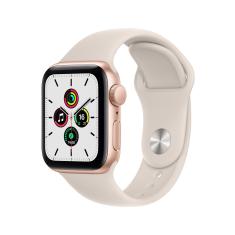 Apple Watch se gps, 44mm Caixa dourada de alumínio Pulseira esportiva Estelar