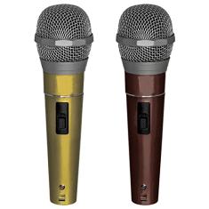 kit 2 Microfones Dinâmico Profissional C/Fio Azul Importado