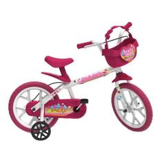 Bicicleta Infantil Aro 14 Bandeirante Sweet Game - Rosa