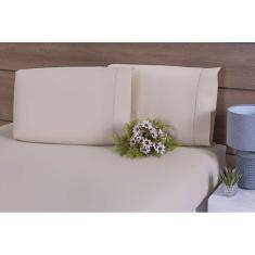 Jogo Lençol 4 Peças Cama Viúva Percal 200 Fios Caqui